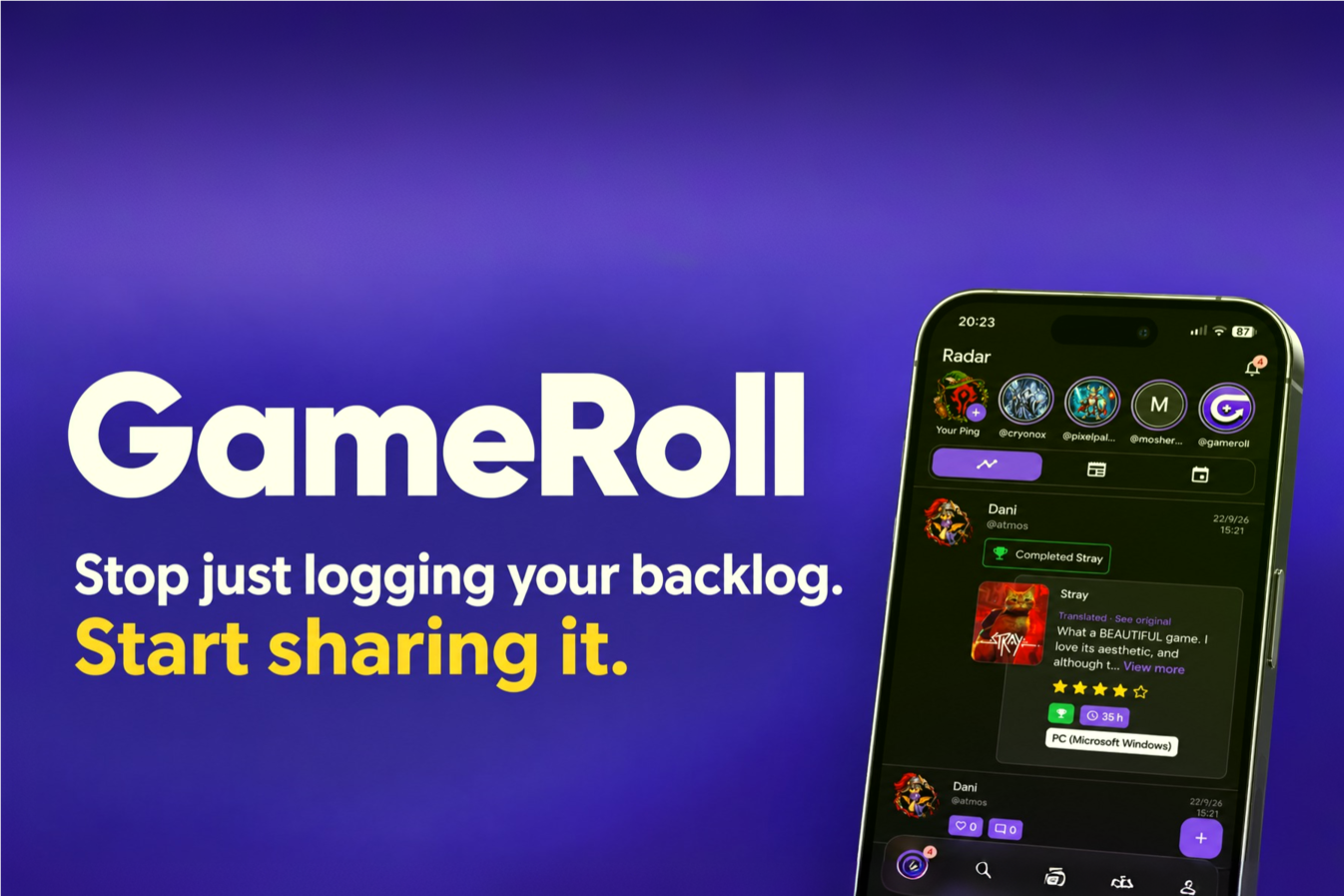 GameRoll: Game Backlog Tracker preview