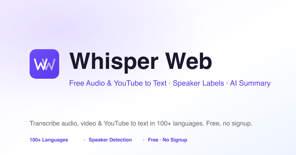 Whisper Web preview