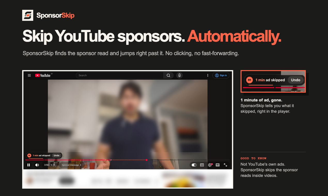 SponsorSkip preview