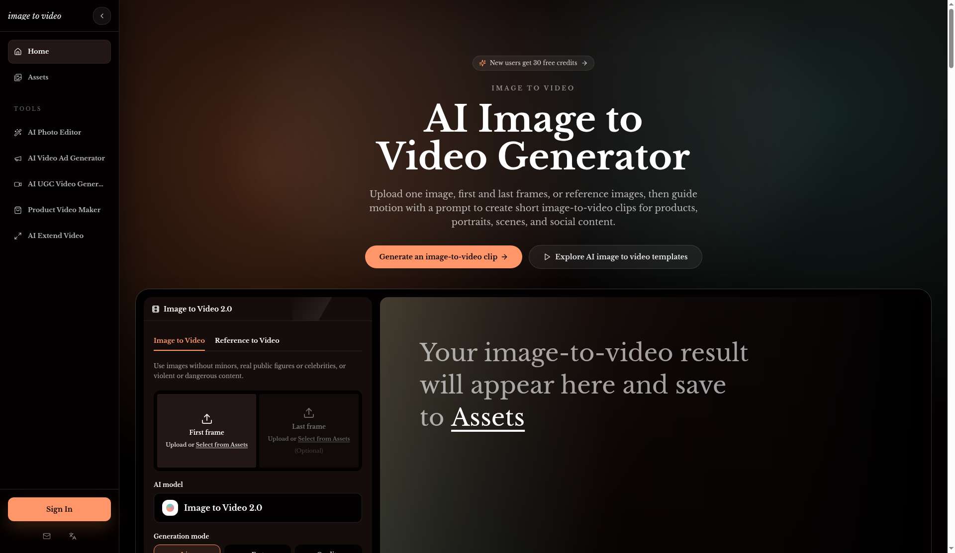 Image to Video 2.0 preview