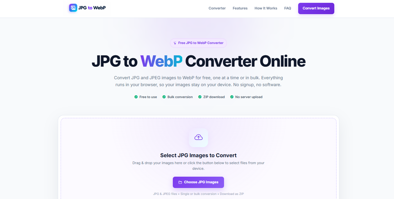 JPG to WebP Converter preview