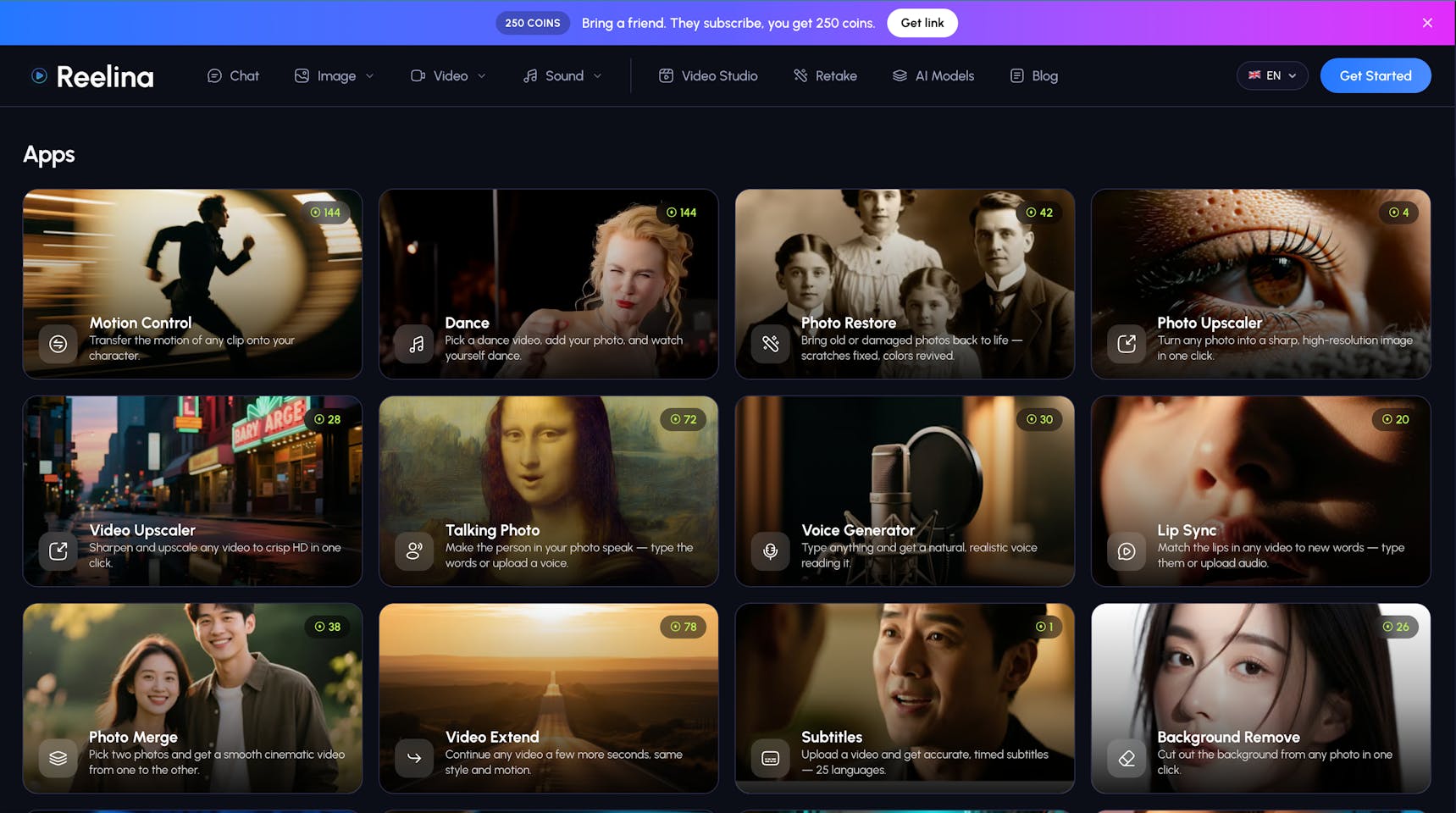 Reelina AI preview