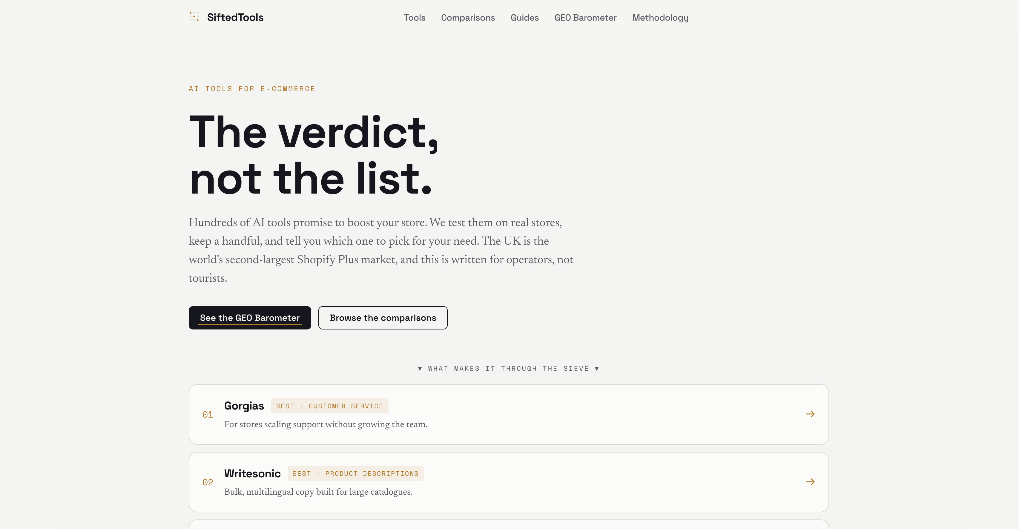 SiftedTools preview